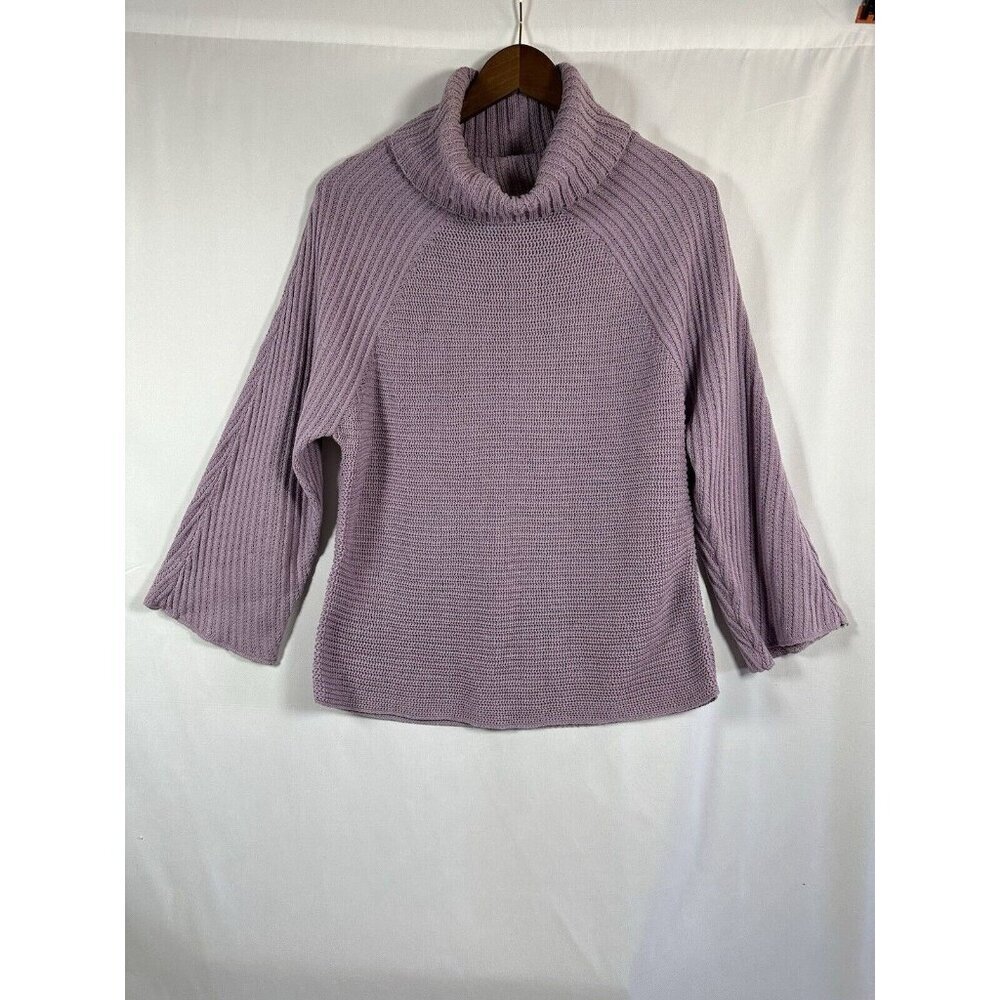 Chico's Women's Cowl Neck Sweater Pullover Long Sleeve Lavender Size 2 Pre-owned
